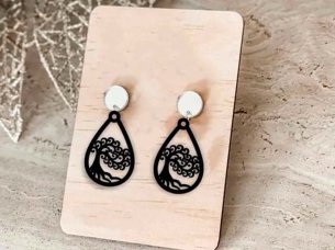 Laser cut Tree Earring Template Jewelry Design Vector File