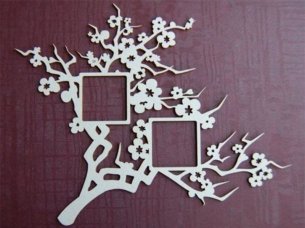 Laser Cut Tree Shape Wall Photo Frame Design