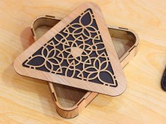 Laser Cut Triangle Jewelry Box Wedding Gift Box Makeup Box 3mm Vector File