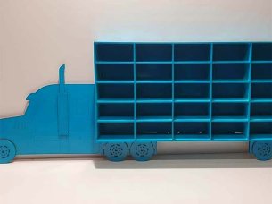 Laser Cut Truck Shape Toy Car Organizer Shelf