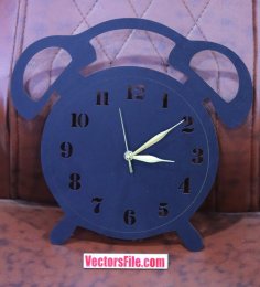 Laser Cut Twin Bell Alarm Clock Wall Clock Idea for Room Decoration DXF and CDR File