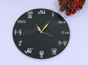 Laser Cut Unique Wall Clock Each Hour Math Equations Quiz Clock