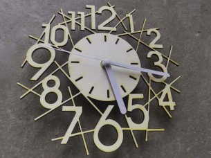 Laser Cut Wall Clock Abstract Design Vector File