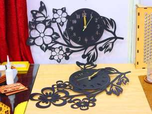 Laser Cut Wall Clock Design Flower Shape Clock Template