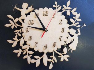 Laser Cut Wall Clock with Little Angel Design