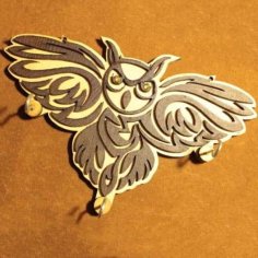 Laser Cut Wall Key Hook Owl Key Holder Animal Key Hanger CDR and DXF File