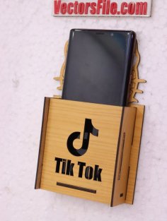 Laser Cut Wall Mounted Mobile Holder TikTok Mobile Stand DXF and CDR File