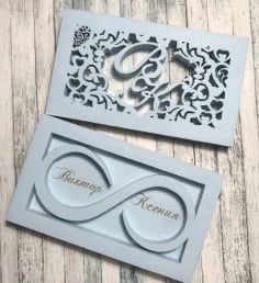 Laser Cut Wedding Invitation Stylish Box CDR Vector File