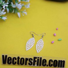 Laser Cut White Acrylic Earring Template Ladies Jewelry Pattern Design Vector File