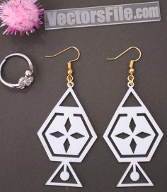 Laser Cut White Acrylic Earring Template Women Jewelry Design CDR and DXF File