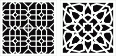 Laser Cut Window Screens Floral Seamless Design Set DXF File