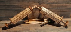 Laser Cut Wine Syringe Gift Box, Wooden Bottle Gift Box CDR Vector File