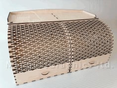 Laser Cut Wood Bread Box With Front Opening Doors CDR File