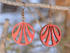 Laser Cut Wood Cartonus Jewelry Earrings CDR File