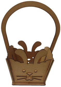 Laser Cut Wood Cute Bunny Basket Candy Basket Gift Basket CDR File