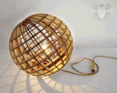 Laser Cut Wood Spherical Lamp Laser Cut DXF File