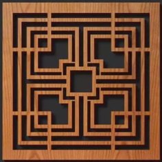 Laser Cut Wood Square Jali Divider Design Vector File