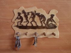 Laser Cut Wood Wall Mount Key Holder Idea CDR File