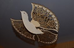 Laser Cut Wooden 3D Bird Flying CDR File