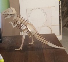 Laser Cut Wooden 3D Puzzle Dinosaur Model 3mm CDR File