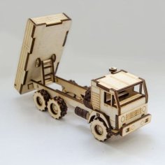 Laser Cut Wooden 3D Puzzle Dumper Truck Toy Model CDR File