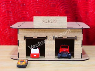 Laser Cut Wooden 3D Puzzle Parking Garage Building Model CDR Vectors File