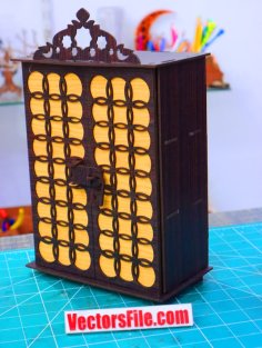 Laser Cut Wooden Almirah Jewelry Box Gift Almirah Doll House DXF and CDR File