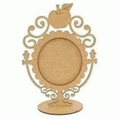 Laser Cut Wooden Base for Mirror Frame Vector File