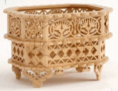 Laser Cut Wooden Basket for Storage CDR Vector File