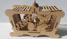 Laser Cut Wooden Basket with Handle Kids Basket Candy Basket DXF and CDR File