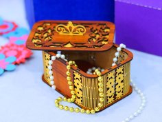 Laser Cut Wooden Box Beautiful Jewelry Box Gift Box Valentine Day Box 3mm Vector File