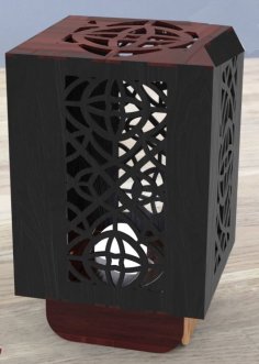 Laser Cut Wooden Box Lamp CDR File