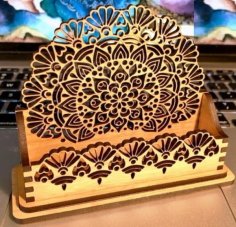 Laser Cut Wooden Business Card Holder CDR File