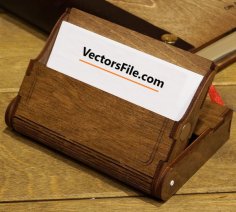 Laser Cut Wooden Business Card Holder PDF and CDR File