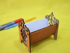 Laser Cut Wooden Business Card Holder Visiting Card Organizer MDF 3mm CDR and DXF File