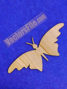 Laser Cut Wooden Butterfly Silhouette Decor Element Vector File for Free Laser Cutting