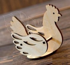 Laser Cut Wooden Chicken Easter Egg Stand 4mm Vector File