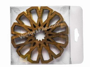 Laser Cut Wooden Coaster Round Pattern Template Vector File