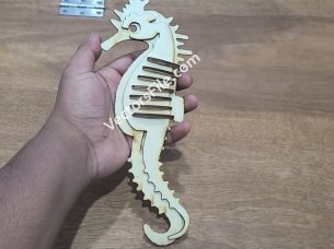 Laser Cut Wooden Craft Seahorse 3D Animal Puzzle Model Kit