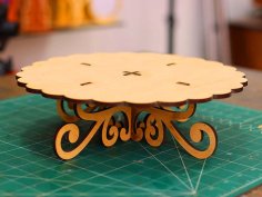 Laser Cut Wooden Decorative Cake Stand Plywood 6mm Vector File