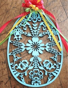 Laser Cut Wooden Decorative Easter Egg DXF File