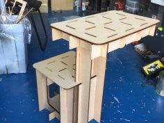 Laser Cut Wooden Desk with Chair for Kids Study DXF File