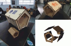 Laser Cut Wooden Dog House CDR Vectors File