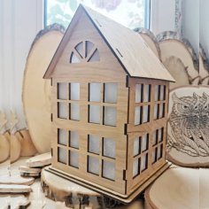 Laser Cut Wooden Doll House Model CDR File