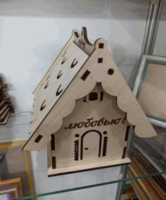 Laser Cut Wooden Doll House, wooden Bird House Free Vector