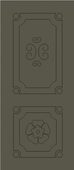 Laser Cut Wooden Door Design Template DXF File