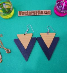 Laser Cut Wooden Earring Design Wooden Jewelry for Women Vector File