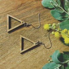 Laser Cut Wooden Earrings Triangle Shape Jewelry Template Vector File