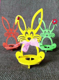 Laser Cut Wooden Easter Bunny Rabbit Free CDR Vectors File