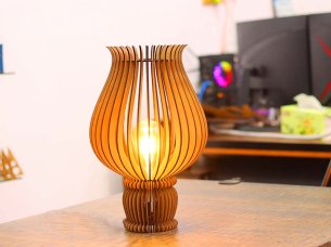 Laser Cut Wooden Elegant Table Lamp Design